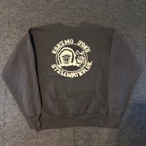 Vintage Eskimo Joes Stillwater OK Sweatshirt Faded Black Graphic Crewneck Mens